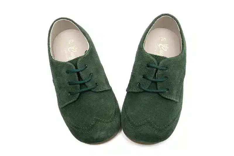 Blucher cordón verde niño