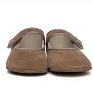 Merceditas velcro botón serraje bebé